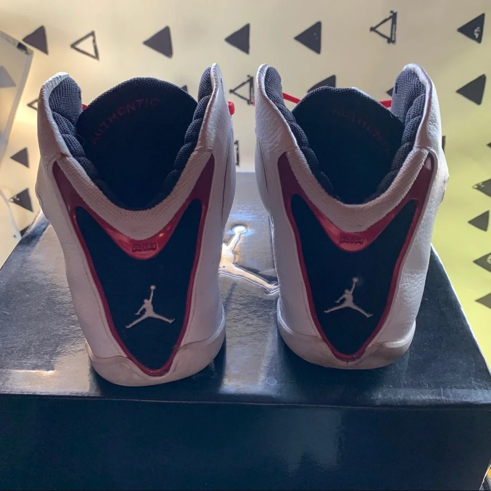 Jordan White Black Red High-Top Sneakers - Picture 7 of 10